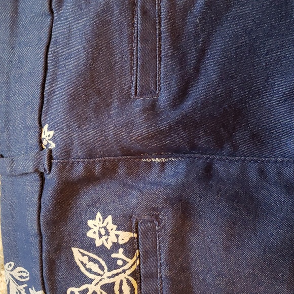Old navy pixie mid rise pants size 0 chambray print - Picture 5 of 5